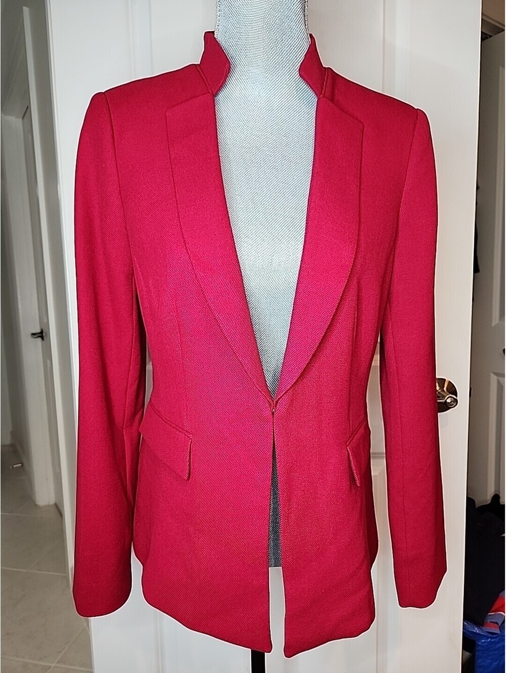 WHBM Blazer Womens Sz 6 Crimson Red Jacket Classic Fitted Business Casual MINT